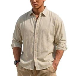 New Men's Long Sleeve Cotton Shirt Luxury T Shirt Elegant Men's Linen Shirts Autumn Breathable Hawaiian Shirts Button T-shirt