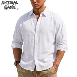 New Men's Long Sleeve Cotton Shirt Luxury T Shirt Elegant Men's Linen Shirts Autumn Breathable Hawaiian Shirts Button T-shirt