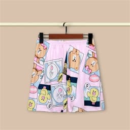 Sleeping Pants Men Cartoon Cute Shark Animal Pattern Loose Lightweight Breathable Elasticated Waistband Pajama Shorts Women