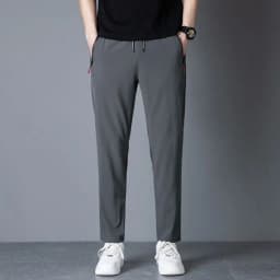 Men's Casual Pants Straight Leg Slim Fit Elastic Waist Jogging Pants Korean Classic Blue Black Gray Men's Pants Plus Size 4XL 5X