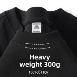 Summer Light Blue 300g Heavy Cotton Short-sleeved T-shirt Loose Men's and Women's Casual Half-sleeves Tee