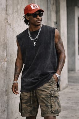 Men Acid Washed Tank Top 230G Cotton Sleeveless T Shirt Summer Vintage Muscle Gym Loose Shoulder Streetwear Beach Vest Tee