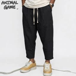New Linen Pants Man Summer Casual Pants for Men Gym Man Baggy Pant Beach Loose Hawaiian Pant Lightweight Men's Cotton Work Pants