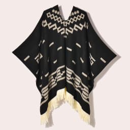 Men's Cape Fashionable Knitted Fringed Pullover Mantle Men Thickened Warm Large Shawl Wool-like Material Winter Season