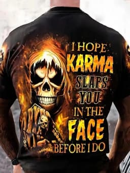 Fashionable New Summer Men's Personalized Skull Print Comfortable and Breathable Round Neck T-Shirt Outdoor Party Top