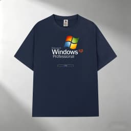 Men's 100% Cotton T-Shirt, Windows XP Professional Print Crew Neck Short Sleeve Casual Outdoor Tee