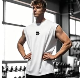 Summer men's casual wide-shoulder sleeveless vest, large-sized round-neck bird-eye fabric vest, outdoor breathable casual vest