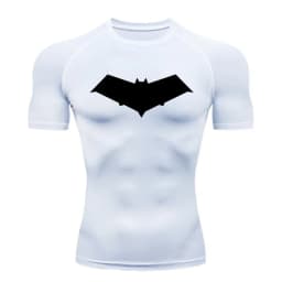Summer Casual Run Compression T-Shirt Men Tops Bat Print Quick-Dry Fitness Gym Sportswear MMA Rashguard Jersey Workout Tee Male
