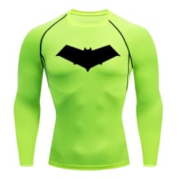 Summer Casual Run Compression T-Shirt Men Tops Bat Print Quick-Dry Fitness Gym Sportswear MMA Rashguard Jersey Workout Tee Male