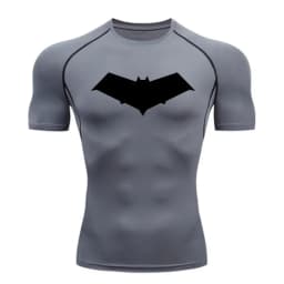 Summer Casual Run Compression T-Shirt Men Tops Bat Print Quick-Dry Fitness Gym Sportswear MMA Rashguard Jersey Workout Tee Male
