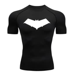 Summer Casual Run Compression T-Shirt Men Tops Bat Print Quick-Dry Fitness Gym Sportswear MMA Rashguard Jersey Workout Tee Male