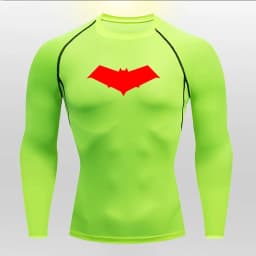 Summer Casual Run Compression T-Shirt Men Tops Bat Print Quick-Dry Fitness Gym Sportswear MMA Rashguard Jersey Workout Tee Male