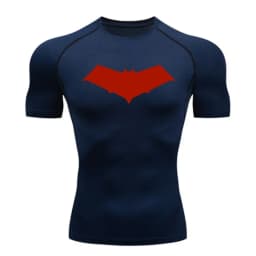 Summer Casual Run Compression T-Shirt Men Tops Bat Print Quick-Dry Fitness Gym Sportswear MMA Rashguard Jersey Workout Tee Male