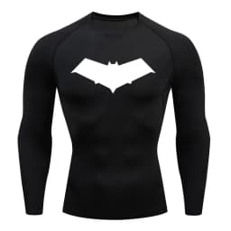 Summer Casual Run Compression T-Shirt Men Tops Bat Print Quick-Dry Fitness Gym Sportswear MMA Rashguard Jersey Workout Tee Male