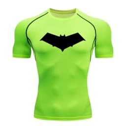 Summer Casual Run Compression T-Shirt Men Tops Bat Print Quick-Dry Fitness Gym Sportswear MMA Rashguard Jersey Workout Tee Male