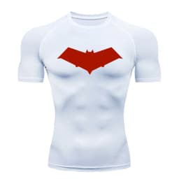 Summer Casual Run Compression T-Shirt Men Tops Bat Print Quick-Dry Fitness Gym Sportswear MMA Rashguard Jersey Workout Tee Male