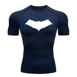 Summer Casual Run Compression T-Shirt Men Tops Bat Print Quick-Dry Fitness Gym Sportswear MMA Rashguard Jersey Workout Tee Male