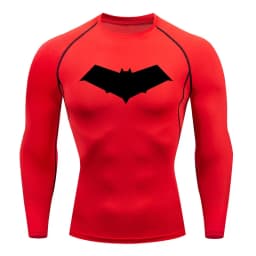 Summer Casual Run Compression T-Shirt Men Tops Bat Print Quick-Dry Fitness Gym Sportswear MMA Rashguard Jersey Workout Tee Male