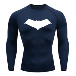 Summer Casual Run Compression T-Shirt Men Tops Bat Print Quick-Dry Fitness Gym Sportswear MMA Rashguard Jersey Workout Tee Male