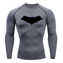 Summer Casual Run Compression T-Shirt Men Tops Bat Print Quick-Dry Fitness Gym Sportswear MMA Rashguard Jersey Workout Tee Male