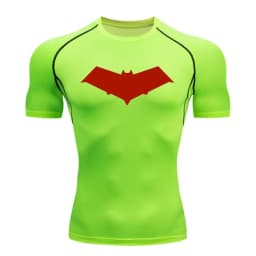 Summer Casual Run Compression T-Shirt Men Tops Bat Print Quick-Dry Fitness Gym Sportswear MMA Rashguard Jersey Workout Tee Male