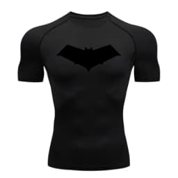Summer Casual Run Compression T-Shirt Men Tops Bat Print Quick-Dry Fitness Gym Sportswear MMA Rashguard Jersey Workout Tee Male