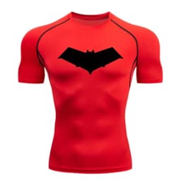 Summer Casual Run Compression T-Shirt Men Tops Bat Print Quick-Dry Fitness Gym Sportswear MMA Rashguard Jersey Workout Tee Male