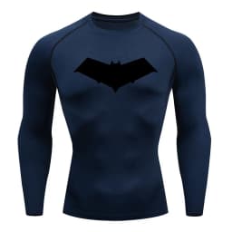 Summer Casual Run Compression T-Shirt Men Tops Bat Print Quick-Dry Fitness Gym Sportswear MMA Rashguard Jersey Workout Tee Male
