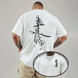 Japan Bushido Print T-shirt for Man 2026 Spring Summer Daily Casual Fashion Short Sleeve Top Male Home Outdoor Comfort Cool Tees