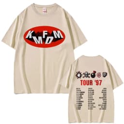 Rock Band Kmfdm Tour 97 Graphic Print T-shirt Summer Men Women Vintage Gothic Punk Streetwear Male Casual Pure Cotton T Shirts