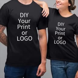 Custom 180GSM 100% Cotton Unisex T-Shirts - Add Your Logo/Photo/Slogan, Medium Thickness for Year-Round Wear