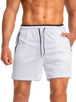 Men's Running Shorts with Zippered Pockets, Quick-Dry, Suitable for Gym Workouts, 5-Inch Men's Shorts
