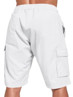 Summer New Linen Breathable Cotton-Feeling Drawstring Elastic Waist Solid Color Simple Leisure All-Match Men's Work Pants