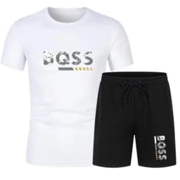 Men's summer sports short sleeve set, two-piece set, men's summer quick-dry sports set, breathable mesh short sleeve T-shirt and