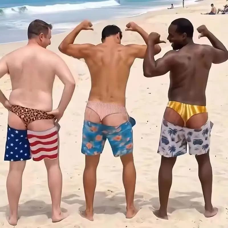 Funny Loose Beach Pants Vacation Casual 2026 Summer New Men 3d Print Vacation Beach Shorts Travel Gift for Men Surf Board Shorts