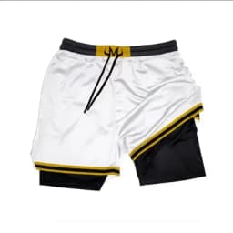 Summer men's double layered shorts men anime high waisted oversized breathable sports shorts training and fitness sports shorts