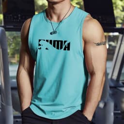 New Printed Sleeveless Vest, Loose Fit Fitness Sports Sleeveless T-shirt, Unisex
