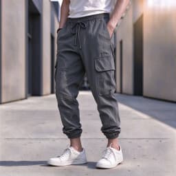 Men's Cotton Linen Blend Cargo Jogger Pants Elastic Waist Drawstring Multi Pockets Casual Breathable Streetwear Trousers for Men