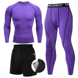 Men's 2/3pcs sets Boxing suit rashguard male kit MMA compression clothing men long-sleeved t-shirt+leggings tracksuit Sport Suit