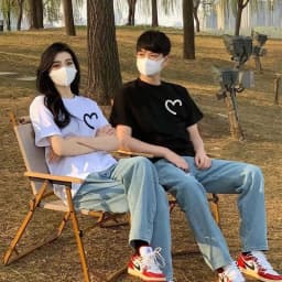 M-8XL Summer Men's Oversized T-shirt Simple Love Printed T-shirt Suitable for Both Men and Women