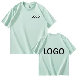 European Size 100% Pure Cotton Custom Men's T-Shirt Front and Back Logo Text Photos, Summer Breathable Short Sleeved Top2025