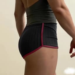 Men's Ribbed Athletic Shorts High Waist Contrast Trim Bodybuilding Gym Shorts Summer Quick Dry Workout Short Pants Fitness Short