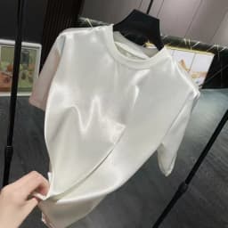 Summer Acetate Satin Men's T-shirt Lightweight Shiny T-shirts for Men Women Skin-Friendly Trendy Premium Beach Comfortable Shirt