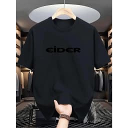 2026 New Men's T-shirt Letter Printed Tshirt Polyester Oversized Loose Crew Neck Street Fashion Top