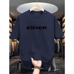 2026 New Men's T-shirt Letter Printed Tshirt Polyester Oversized Loose Crew Neck Street Fashion Top