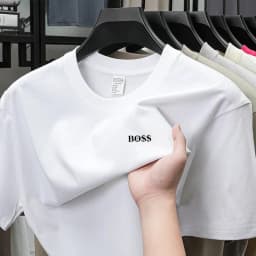 High end brand round neck short sleeved T-shirt print letters men's 2026 summer new casual breathable T-shirt