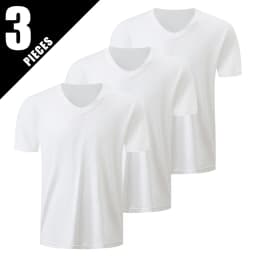 1/2/3 Piece Men's Solid Color Four Season Short Sleeved V-neck Sports And Comfortable Plus Size Youth Casual Base T-shirt
