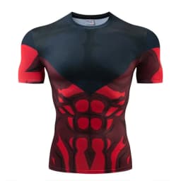 Red Nightwing Short Sleeve Compression Shirts Thanos 3D Printed T shirts Men NEW Crossfit Top For Male Fitness Clothing