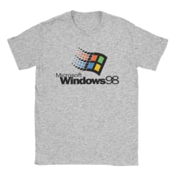 Men Windows 98 stacked logo T Shirts Cotton Clothes Novelty Short Sleeve O Neck Tees Summer T-Shirt