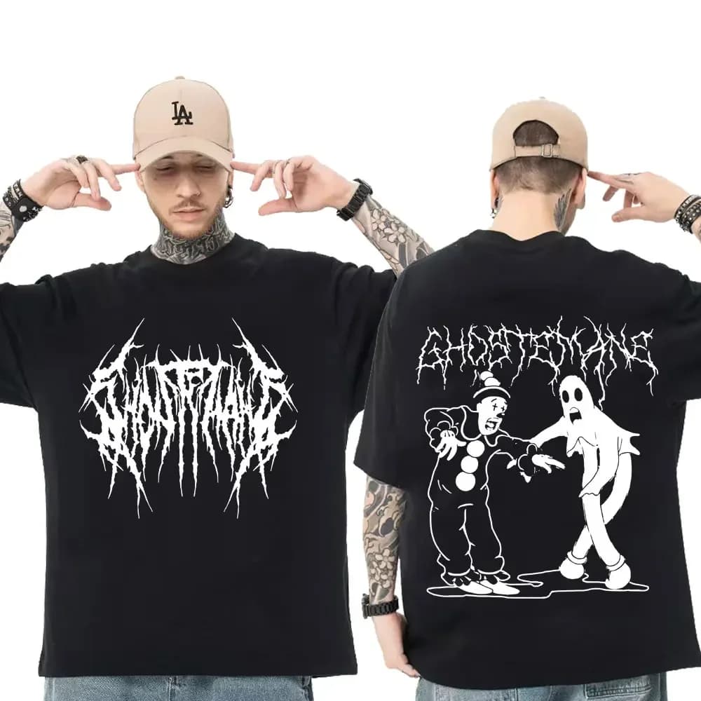 Men Women Print T-shirt Fashion Hip Hop Metal Gothic Rock T Shirt Loose Streetwear Summer Loose Sport T Shirt Y2K Short Sleeve